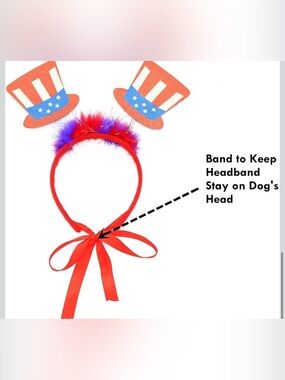 Patriotic 4th of July Dog Headband – Uncle Sam Top Hat Boppers